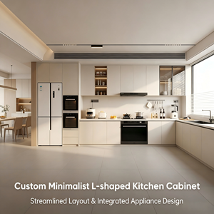Ensemble d'armoires de cuisine modernes en bois blanc, contreplaqué et MDF, livraison gratuite en 48 heures, pour appartement, fabriqué en Chine, meubles - Product Image 1