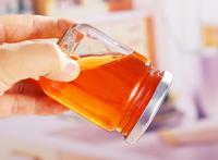 45ml 85ml 100ml 180ml 280ml 380ml 500ml 730ml Pot en verre carré hexagonal transparent de qualité alimentaire pour sauce à confiture de noix pâte de citron miel