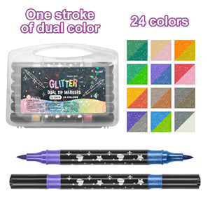 Fornitura diretta in fabbrica Set <span class=keywords><strong>penne</strong></span> glitterate a doppio colore-penna illuminante scintillante sfavillante per studenti, Scrapbooking, regalo - Product Image 6