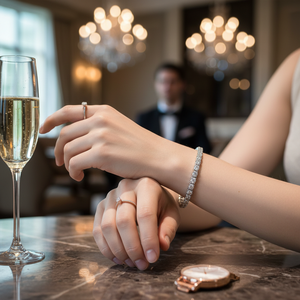 Pulsera de Tenis con Diamantes Redondos Reales de Diseño Único en Oro Blanco de 14K para Mujer, Gran Venta - Product Image 3