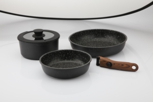 Modern Style 5pcs <strong>Cookware</strong> Set Black Kitchenware with Detachable Handle Easy to Clean and <strong>Store</strong> - Product Image 2