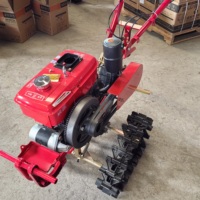 Motoculteur agricole 9HP/180E diesel refroidi par eau, à chenilles doubles, micro-tracteur, charrue, cultivateur