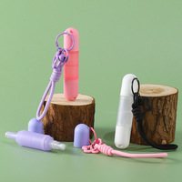 Atomiseur de parfum portable 2-en-1 à double tête avec rouleau et boule, rechargeable, format clé, flacon cosmétique vide en plastique pour voyage et anti-moustiques