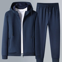 Ensemble de vêtements de sport décontractés pour hommes printemps-automne, pantalon en coton respirant à manches longues, coupe ajustée, uniforme scolaire, sweat à capuche