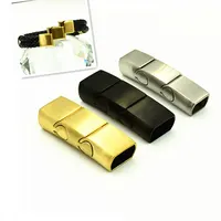Composant de Bracelet ajustable pour bijoux, fermoirs magnétiques, entièrement en or, en acier inoxydable 316L