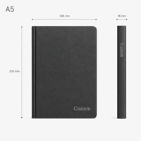 Carnet à couverture rigide haut de gamme en cuir végétalien FSC, avec logo personnalisé sur le dos, agenda professionnel personnalisé pour cadeau de bureau