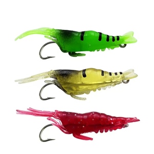 Attrayant artificiel appât souple petite herbe crevettes Simulation leurre en Silicone lumineux avec crochet pour poisson Mandarin carpe bar <span class=keywords><strong>brochet</strong></span> - Product Image 1