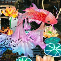 Çin Zigong Koi Lotus İpek LED Fener Su Geçirmez Dış Mekan Festivali Diwali Yeni Gelen Özel Fabrika Avlu Süsü
