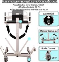 Fauteuil roulant de transfert avec siège relevable électrique pliable, élévateur de toilette, déplaceur de roues, commode de bain pour personnes âgées vers la voiture