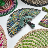 Éventails artisanaux en iraca écologiques, tissés en jonc de mer, style bohème chic, pour mariage, cadeaux de demoiselles d'honneur, décoration maison et plage, vente en gros