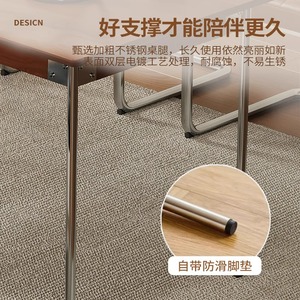 Mesa de comedor de madera maciza rectangular con diseño estable para comedor - Product Image 1