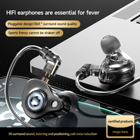 Écouteurs intra-auriculaires filaires à transducteur hybride, boîtier métallique, prise jack 3,5 mm avec micro, son stéréo HiFi, pour le sport et le gaming