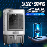 Refroidisseur d'air industriel grande capacité 200L, ventilateur mobile, climatiseur à remplissage automatique d'eau pour 230m² avec corps en alliage