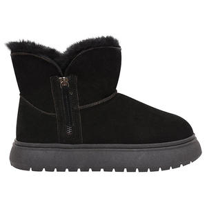 Classic Black Leather Snow <b>Boots</b> - Product Image 3