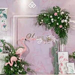 Arco Floreale a Forma di Cuore <span class=keywords><strong>con</strong></span> Supporto, Sfondo di Rose Artificiali per Palcoscenico Matrimoniale - Product Image 3