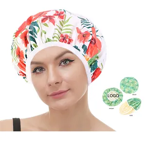 뒤집을 수있는 패션 다채로운 더블 레이어 타월 섬유 샤워 보닛 모자