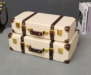 <span class=keywords><strong>PU</strong></span> da thân cây hộp với xử lý, cổ điển người anh lưu trữ Vali - Product Image 5