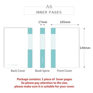 Recharges de papier pour carnet A6, 130 feuilles, pages quadrillées, vierges, lignées, pointillées, pages intérieures, <span class=keywords><strong>agenda</strong></span>, journal, carnet, cadeau, journal intime - Product Image 5