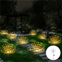Lampe solaire LED en forme de feux d'artifice pour extérieur, étanche, éclairage paysager pour jardin, patio, allée, décoration de fêtes et mariages