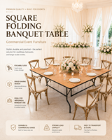 Table de Banquet carrée pliante en bois utilisé par événements pour la cuisine de fête de mariage pour la location en gros SZ