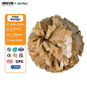 Pompones Grandes de PVC y Metal para Animadoras, Colores y Logotipos Personalizables, Duraderos para Ceremonias de Graduación, Juegos Deportivos, Fiestas de Cumpleaños - Product Image 1