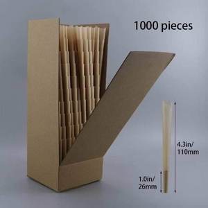 Pre <b>Rolled</b> Cone 1000 cones Kingsize 109mm Unbleached Brown Paper Natural Organic Gum Wholesale Custom Cone - Product Image 3