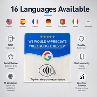 Plaque autocollante en acrylique NFC avec code QR pour avis Google, RFID 13,56 MHz haute fréquence, lecture et écriture passives pour usage hôtelier