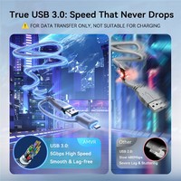 Cable de Datos AMVR LC6L de 16 Pies, 2 en 1, USB A Tipo C a Tipo C, 5Gbps, Trenzado de Nailon, para Juegos de Realidad Virtual