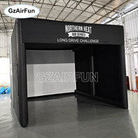 Cabine de simulation de golf gonflable, cage de pratique de golf en plein air avec écran de projection pour l'entraînement au swing en intérieur