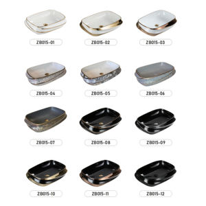 Lavabo da Appoggio in Ceramica Nera Lucida con Bordo Argento Avant-Garde, Lavandino Artistico per Bagno - Product Image 5