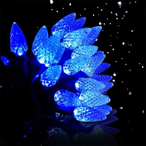 Juego de luces navideñas a prueba de agua Multi Black Wire LED Fairy Christmas Strawberry string Light para el hogar