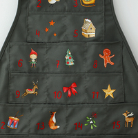 Calendrier de l'Avent de Noël en toile à carreaux personnalisé en gros, calendrier de compte à rebours de 24 jours pour la décoration de la maison