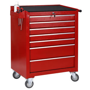 Boîte à outils personnalisable en acier rouge à 7 tiroirs armoire à roulettes Garage chariot à outils coffre à outils - Product Image 1