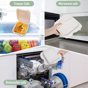 Hộp Đựng Thức Ăn Chuẩn Bị Bữa Ăn Vỏ Sò Burger Nút Bấm 6*6 Inch Tùy Chỉnh Hộp Đựng Thức Ăn Hamburger To Go Một Ngăn - Product Image 2