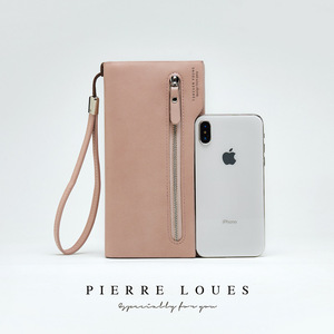 Pierre Loues Long <b>Zip</b> <b>Wallet</b> Multiple Card Slots Solid Color Women's Handheld <b>Wallet</b> - Product Image 4
