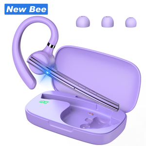 Auriculares Bluetooth New Bee Púrpura, Auriculares Inalámbricos con Micrófono, 72 Horas <span class=keywords><strong>de</strong></span> Tiempo <span class=keywords><strong>de</strong></span> Conversación, Auriculares Inalámbricos para Teléfonos Celulares, Hogar, Oficina - Product Image 1