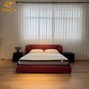 Lusso stile moderno morbido King Size telaio del letto di alta qualità in pelle con fondina doppia ninfa letto Deluxe principessa camera da letto - Product Image 1
