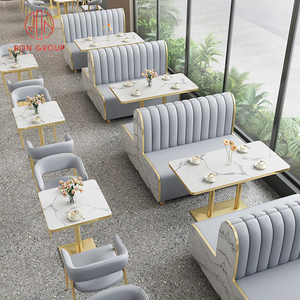 Restaurant Marble Cafe Coffee Shop Sofa <strong>and</strong> Booth Seating Set Furniture <strong>Table</strong> With <strong>Chair</strong> For Cafe - Product Image 1