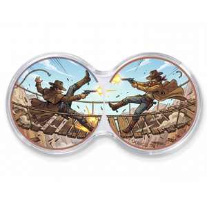 Cinematic Vivid 1 Troy Oz 999 Cobre Puro Fino Set de Dos Pistolas de <span class=keywords><strong>Duelo</strong></span> Vaquero del Oeste con Cápsula de Exhibición - Product Image 2