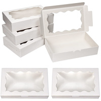 Boîte à biscuits kraft blanche avec fenêtre transparente Conteneur de petite boîte à gâteaux en papier de qualité supérieure pour emballage de pâtisserie dessert