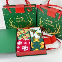 Coffret cadeau de Noël chaussettes en gros unisexe bonhomme de neige chaussettes de Noël en coton doux respirant couples hiver chaud chaussettes de Noël
