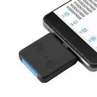 Lecteur de carte d'identité de téléphone Android RFID carré adapté au petit lecteur de carte de proximité sans fil intelligent sans contact 125KHz mobile