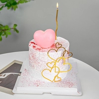 Meistverkaufter Camilla 1 Stück Gold Herz Acryl Cake Topper 10g für Valentinstag Dessert Hochzeit Party Kuchen Dekoration