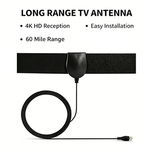 <span class=keywords><strong>Antenne</strong></span> <span class=keywords><strong>TV</strong></span> intérieure ultra-fine à gain élevé, <span class=keywords><strong>antenne</strong></span> HDTV, réception UHF, <span class=keywords><strong>antenne</strong></span> HD compatible DVB-T2 ATSC ISDB-T, <span class=keywords><strong>installation</strong></span> facile par collage - Product Image 1