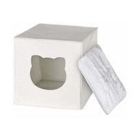 Support de chat blanc, personnalisé, amovible, lit pliable, pour chiens et chats, maison carrée, pour petits animaux domestiques