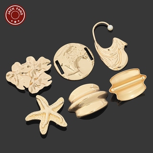 อุปกรณ์ตกแต่งชุดว่ายน้ำบิกินี่ รูปทรงไม่สม่ำเสมอ หัวเข็มขัดโลหะรูปเปลือกหอยสำหรับผู้หญิง ตกแต่งชุดเดรสเปลือกหอย หัวเข็มขัดชุดว่ายน้ำ - Product Image 2