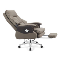 Chaise de direction moderne de luxe en cuir véritable avec réglage manuel de la hauteur pour bureau à domicile