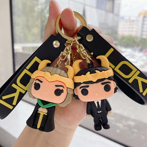 Porte-clés <span class=keywords><strong>Loki</strong></span> en caoutchouc durable, design de figurine d'<span class=keywords><strong>action</strong></span> 3D cool, dessin animé, décoration créative pour sac et voiture - Product Image 4