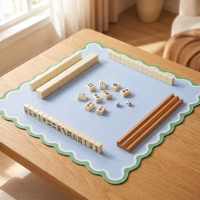 Tapis de Mahjong américain antidérapant et insonorisant 31,5x31,5 pouces, tapis de jeu pliable et imperméable, housse de table de Mahjong