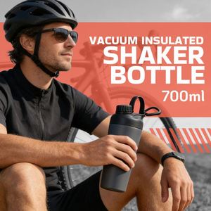<strong>New</strong> Arrival 700ml Double Wall Stainless Steel Shaker Cup for Outdoor Sports and Fitness Protein Powder Shaker <strong>Bottle</strong> with Handle - Product Image 2